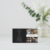 白内障写真丁取用ブラックビジネスカード 名刺 (スタンド正面)