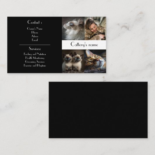 白内障写真丁取用ブラックビジネスカード 名刺 (正面/裏面)