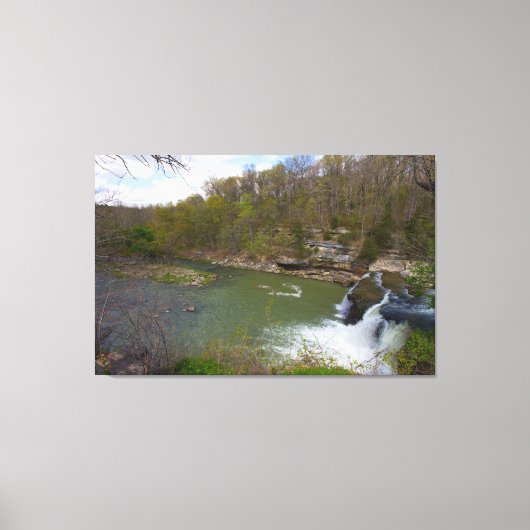 白内障滝、アッパー滝、インディアナ キャンバスプリント (正面)