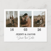 白写真はっきりしたコラージュの日付日付を保存 ポストカード (正面)