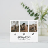 白写真はっきりしたコラージュの日付日付を保存 ポストカード (スタンド正面)