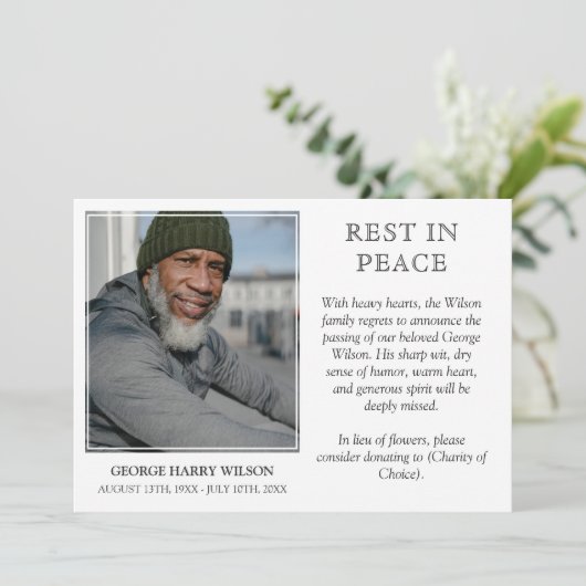 白写真ミニマルの残りの部分の平和発表 案内状 (スタンド正面)