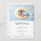 白写真モダンの誕生発表 案内状 (正面)