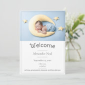 白写真モダンの誕生発表 案内状 (スタンド正面)