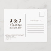 白写真モダンコラージュの日付日付を保存 ポストカード (裏面)