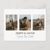 白写真モダンコラージュの日付日付を保存 ポストカード (正面)