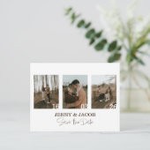 白写真モダンコラージュの日付日付を保存 ポストカード (スタンド正面)