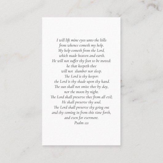 白写真悔やみや弔慰葬儀記念カード 名刺 (裏面)