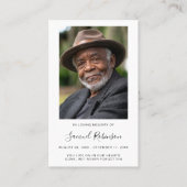 白写真悔やみや弔慰葬儀記念カード 名刺 (正面)