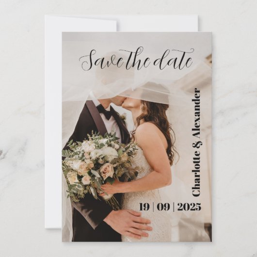 白写真日付仮想呼び出しを保存 シーズンカード (正面)