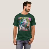 白冠にほお紅の幻想の鳥 Tシャツ (正面フル)