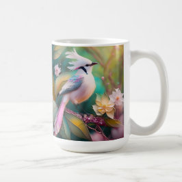 白冠のほほえみ尾のカヤクバト幻想の鳥 コーヒーマグカップ
