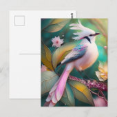 白冠のほほえみ尾のカヤクバト幻想の鳥 ポストカード (正面/裏面)