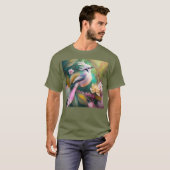 白冠のほほえみ尾のカヤクバト幻想の鳥 Tシャツ (正面フル)