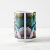 白冠胸元ピンクの幻想の鳥 コーヒーマグカップ (中央)
