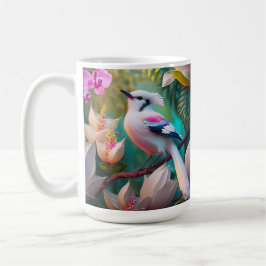 白冠胸元ピンクの幻想の鳥 コーヒーマグカップ