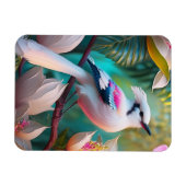 白冠胸元ピンクの幻想の鳥 マグネット (横)