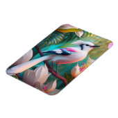 白冠胸元ピンクの幻想の鳥 マグネット (左側)