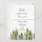 白冬のクリスマス結婚雪 招待状 (正面)