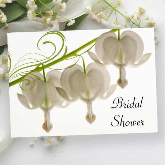 白出血ハート花ブライダルシャワー 招待状