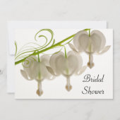 白出血ハート花ブライダルシャワー 招待状 (正面)