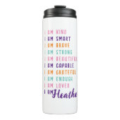 白前向き人女性のパーソナライズされた肯定 タンブラー (正面)