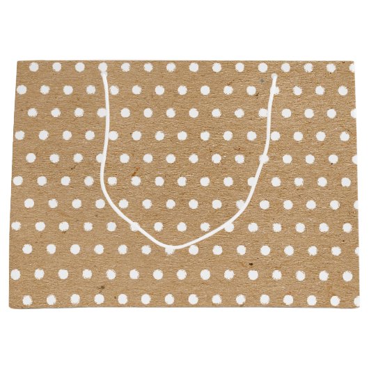 白動揺して水玉模様パターフェイクン ラージペーパーバッグ (正面)