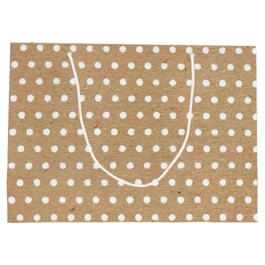 白動揺して水玉模様パターフェイクン ラージペーパーバッグ (裏面)