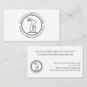 白動物花サークルフレームラビットバニー 名刺 (正面/裏面)