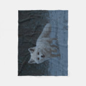 白北極キツネ フリースブランケット (正面)