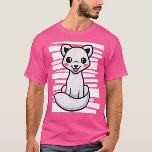 白北極キツネ Tシャツ (正面)