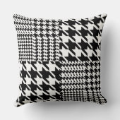 白千鳥格子の黒のパッチワーク クッション (裏面)