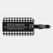 白千鳥格子の黒の装飾美術 ラゲッジタグ (裏面横)