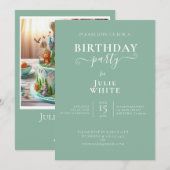 白半月城お誕生日ケーキパーティの招待状 招待状 (正面/裏面)