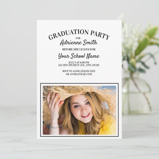 白卒業大学のパーティー写真 招待状 (スタンド正面)