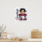 白卒業式3フォトアーはっきりしたチブラックスクリプト ポスター (キッチン)