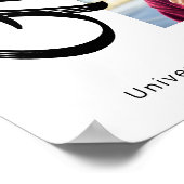 白卒業式3フォトアーはっきりしたチブラックスクリプト ポスター (角)