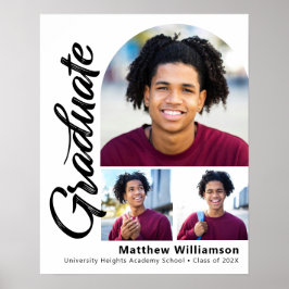 白卒業式3フォトアーはっきりしたチブラックスクリプト ポスター