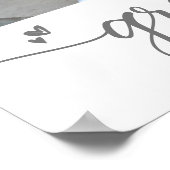 白卒業式4フォトグレーのスクリプトハート ガーリー ポスター (角)