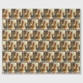 白卵で鶏を飼育する ラッピングペーパー (フラット)