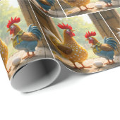 白卵で鶏を飼育する ラッピングペーパー (ロールコーナー)