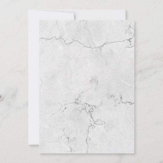 白及び金ゴールドによって大理石模様をつけられる第50誕生日の招待 招待状 (裏面)