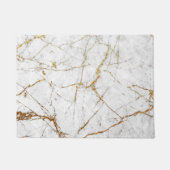 白及び金ゴールドの大理石 ドアマット (正面)