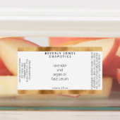 白及び金ゴールドの防水性化粧品用ドロッパーボトル ラベル (貼付)