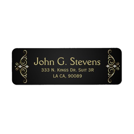 白及び金ゴールドグリッターフローラオーナメント ラベル (正面)