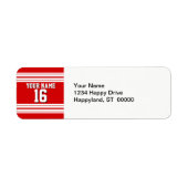 白名門私立校風のチームジャストライプージーでスポーティ赤 ラベル (正面)