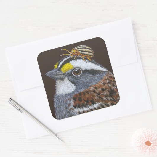 白喉を張ったスズメバチ スクエアシール (封筒)