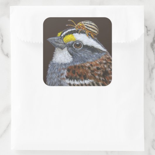 白喉を張ったスズメバチ スクエアシール (バッグ)