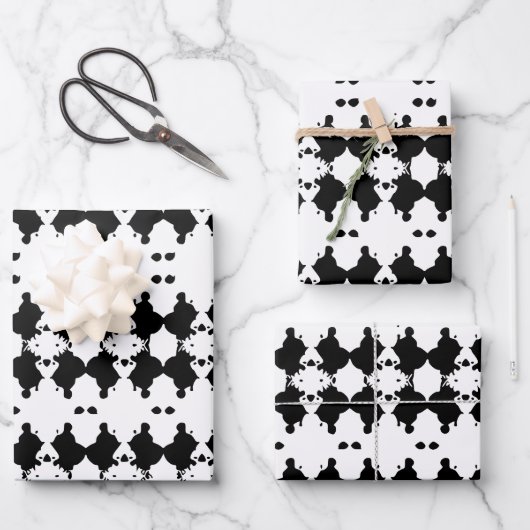 白喪の木の樹皮パターン（の模様が）ある ラッピングペーパーシート (正面)