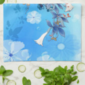 白図解入りの、写真付きの水彩月花前掛 キッチンタオル (折り畳み)